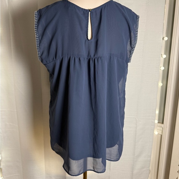 Motherhood Blue Embellished Boxy Blouse - Picture 3 of 7